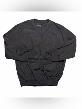 Ben Hogan Black Golf Windbreaker Pullover Men's Size Small V-Neck Pockets